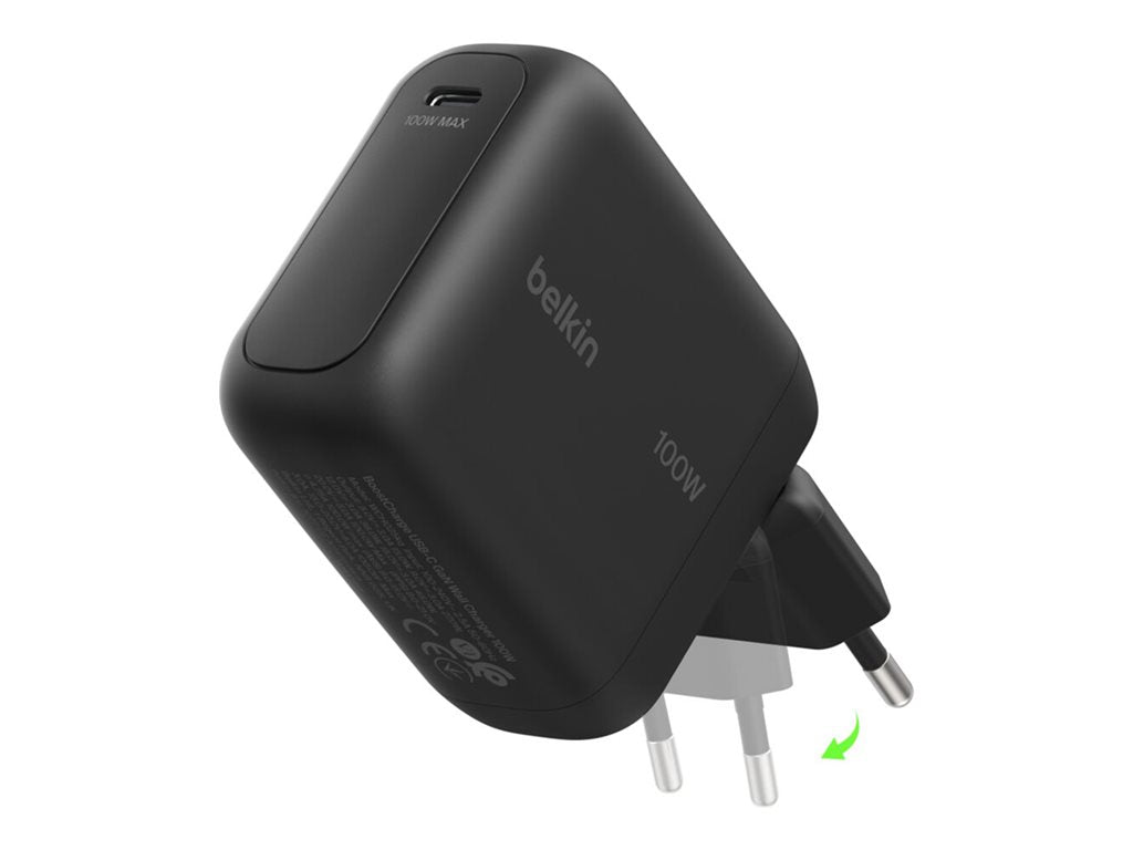 BELKIN 100W 1C GAN WALL CHARGER BK FOLDABLE EU PLUG