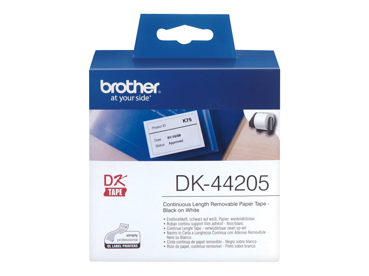 BROTHER P-TOUCH DK-44205 removable blanc thermal  papier 62mm x 30.48m