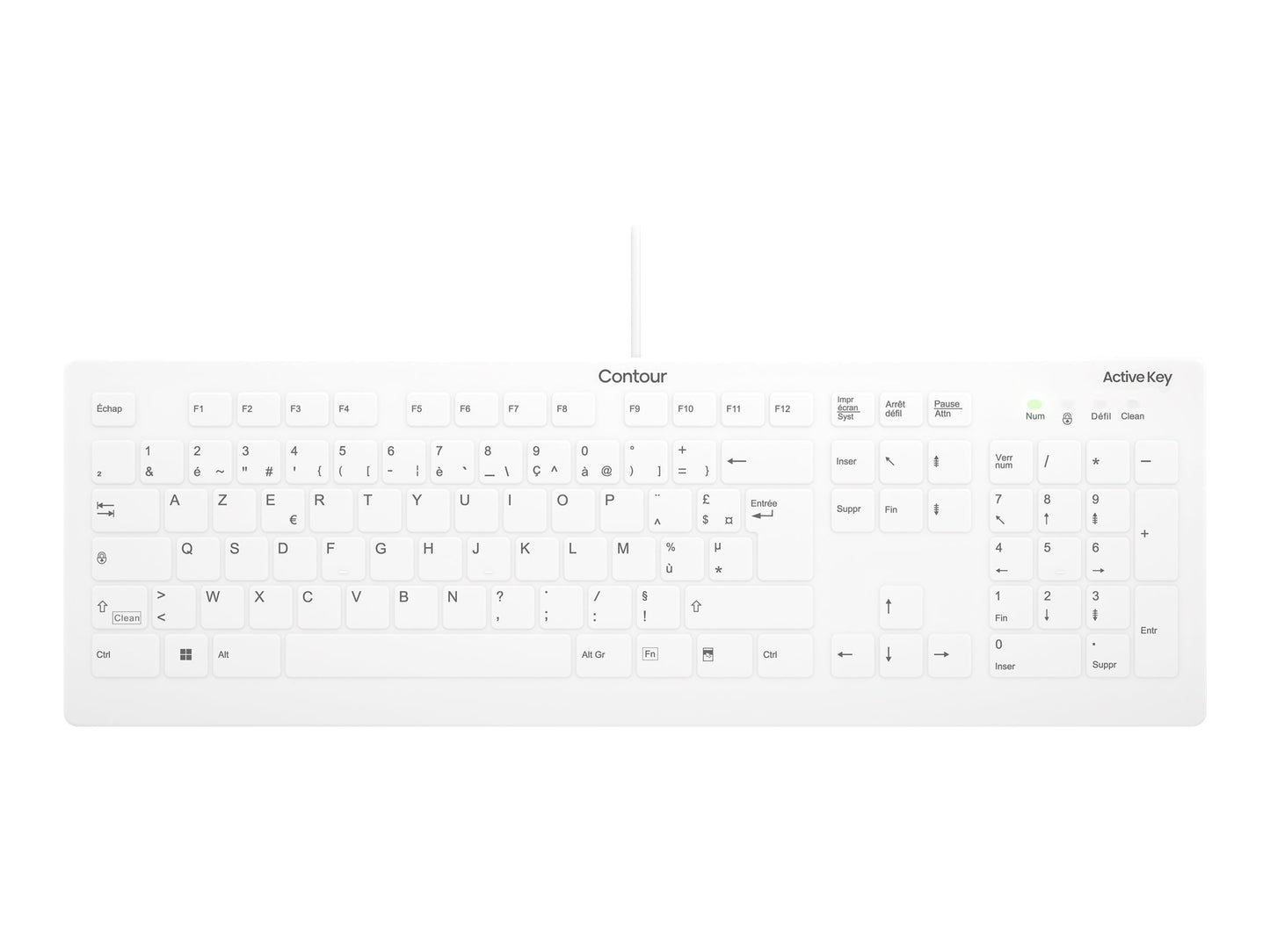 CHERRY CHERRY Flat Profile Hygiene Desktop Keyboard Sealed USB White (FR)