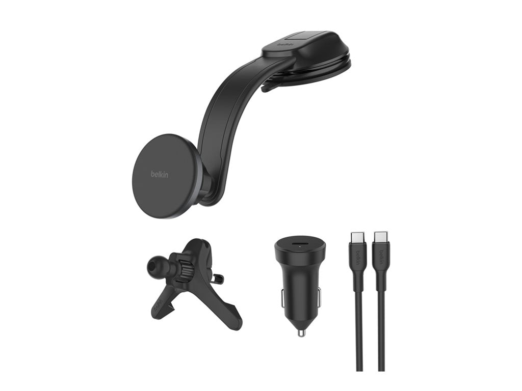 BELKIN BELKIN 15W Qi2 Wireless In-Car Charger with Vent & Dash Mount + 30W CLA