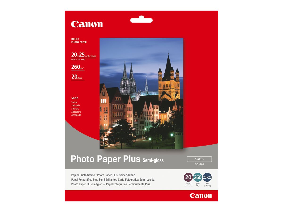 CANON CANON SG-201 semi brillant photo  papier inkjet 260g/m2 8x10 inch 20 feuilles pack de 1
