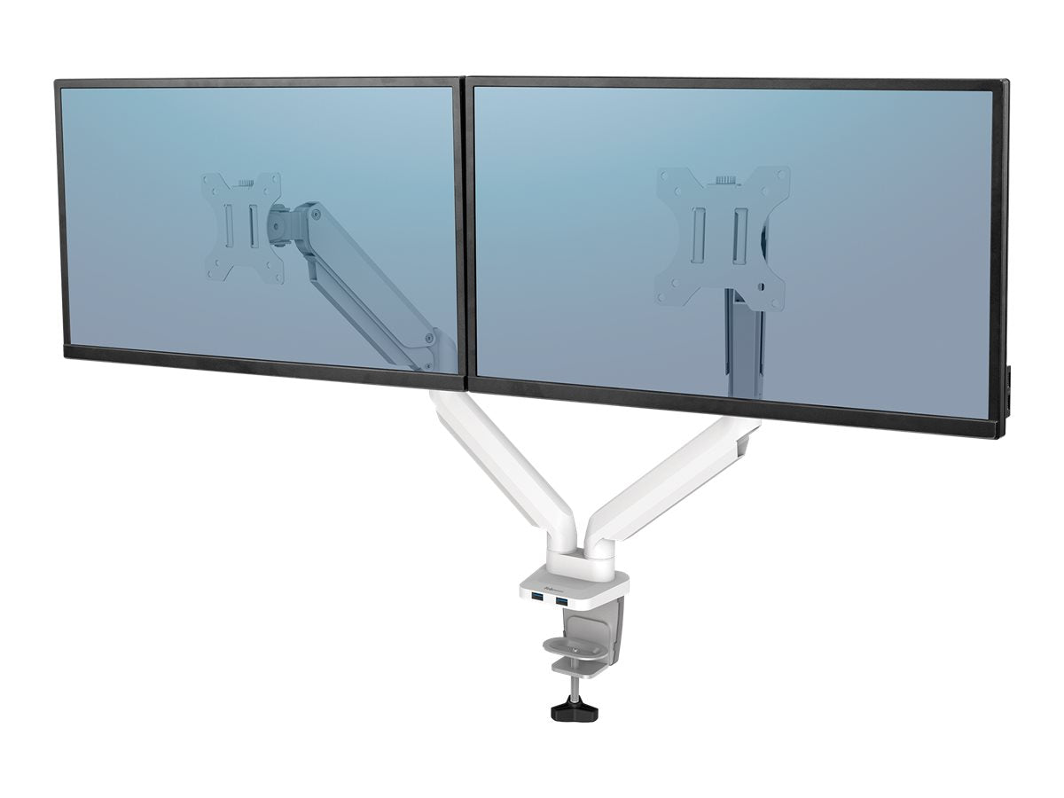 FELLOWES Bras Porte-Ecrans Double Blanc Platinum Series