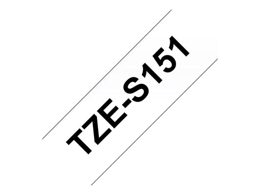 BROTHER P-TOUCH TZE-S151 noir sur clear 24mm extra gluey