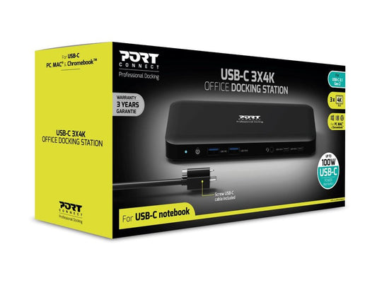 PORT DESIGNS PORT DESIGNS STATION DACCUEIL BUREAU 3 X 4K USB-C / 11 PERIPHERIQUE 100W