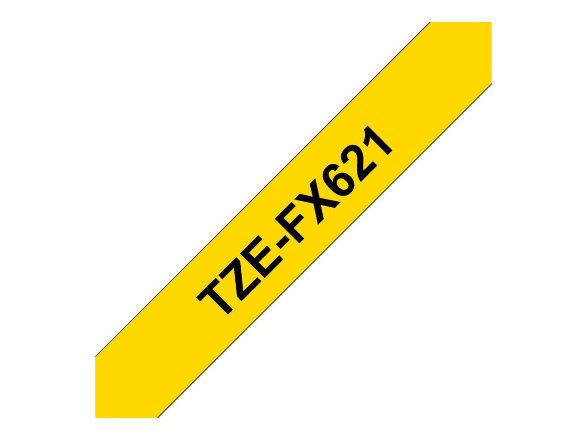 BROTHER P-TOUCH TZE-FX621 noir sur jaune  9mm