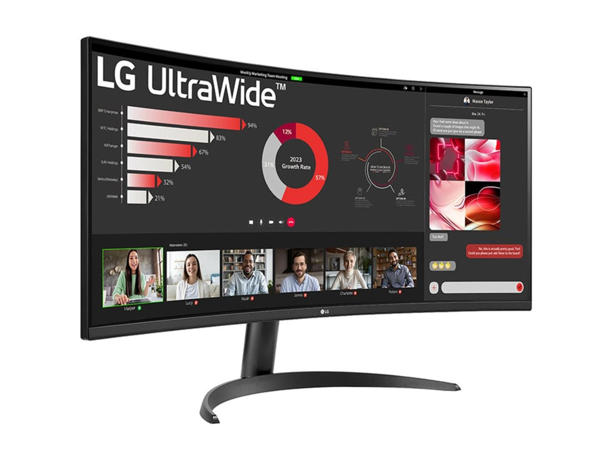 LG LG 34WR50QC-B.AEU Écran LED - incurvé - 34p - 3440 x 1440 WQHD 100 Hz - VA - 300 cd/m² - 3000:1- HDR10 -5ms - 2xHDMI, DisplayPort