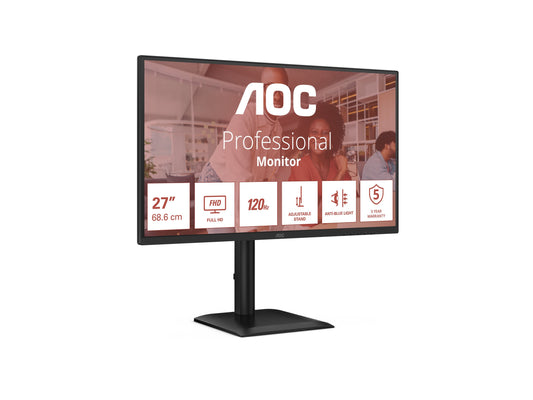 AOC 27E4CV 27p FHD IPS 120Hz 4ms 300cd/m2 HDMI DP USB-C PD90W RJ45 HUB USB Speakers