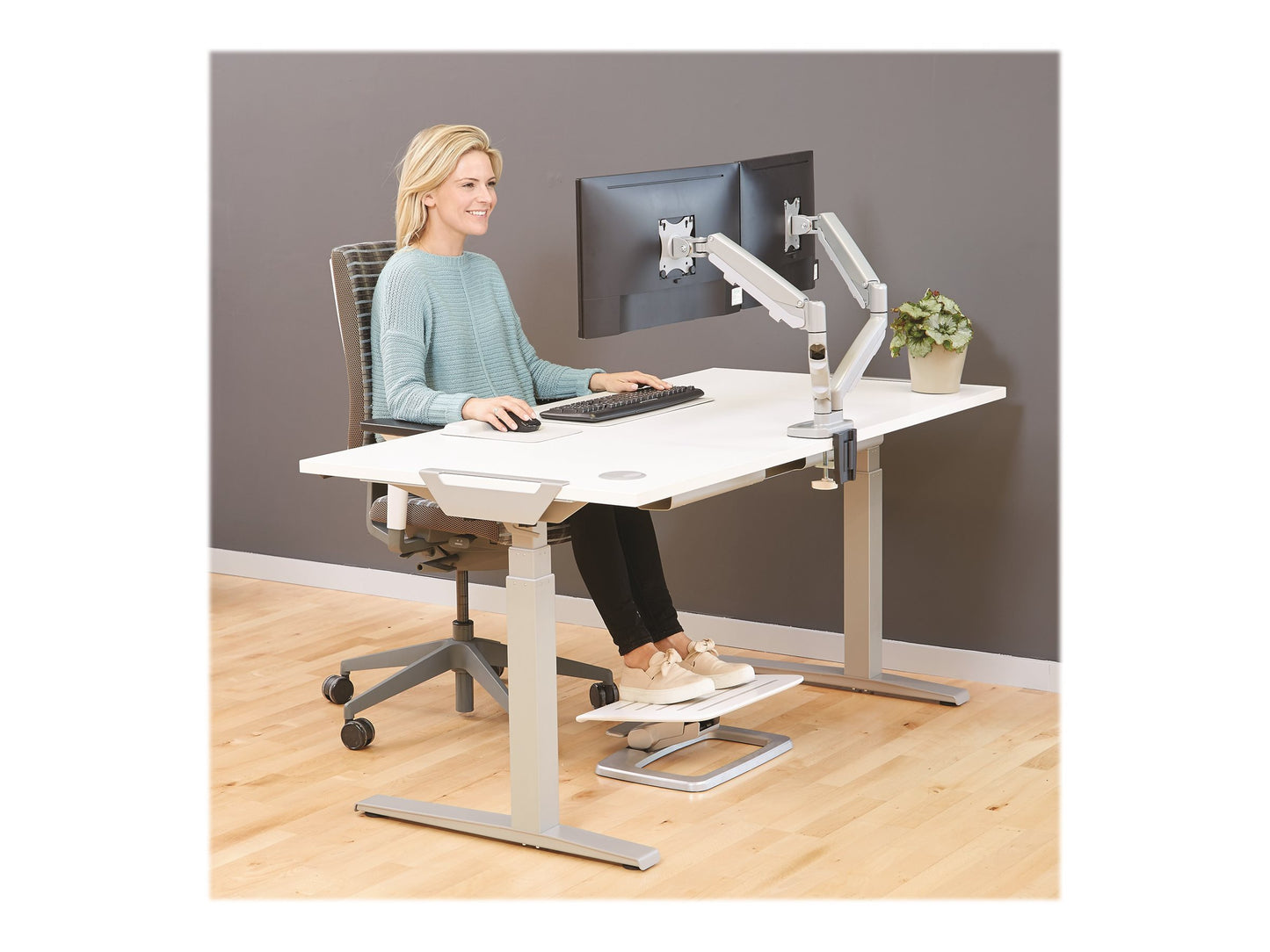 FELLOWES BRAS ARTICULE DOUBLE ECRAN EPPADUAL Silver jusqu’à 39 POUCES