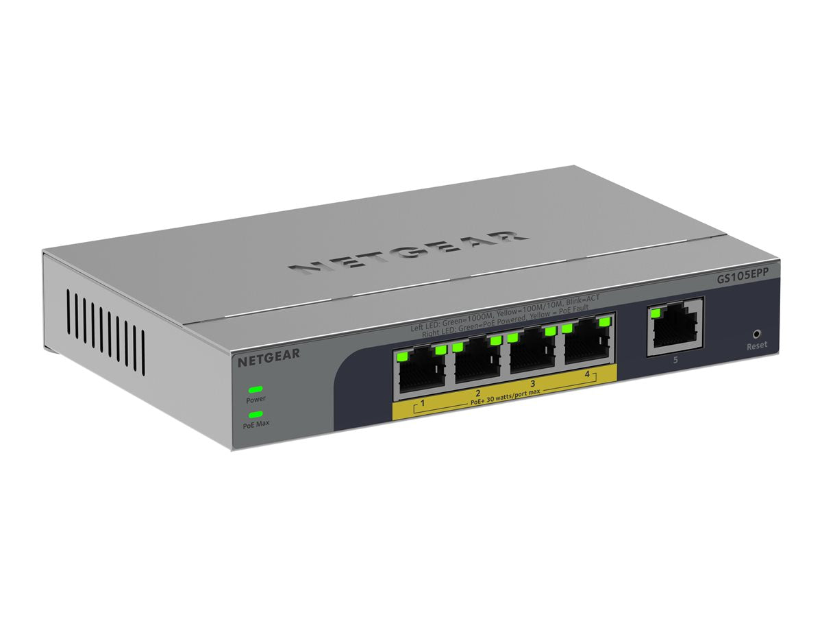 NETGEAR NETGEAR 5PT GB PLUS SWICH W/ POE+ GS105EPP