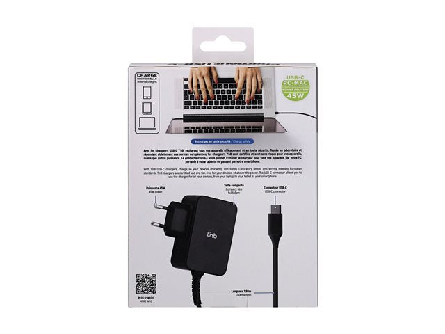 T'NB TNB 45W USB-C Universal Charger Black