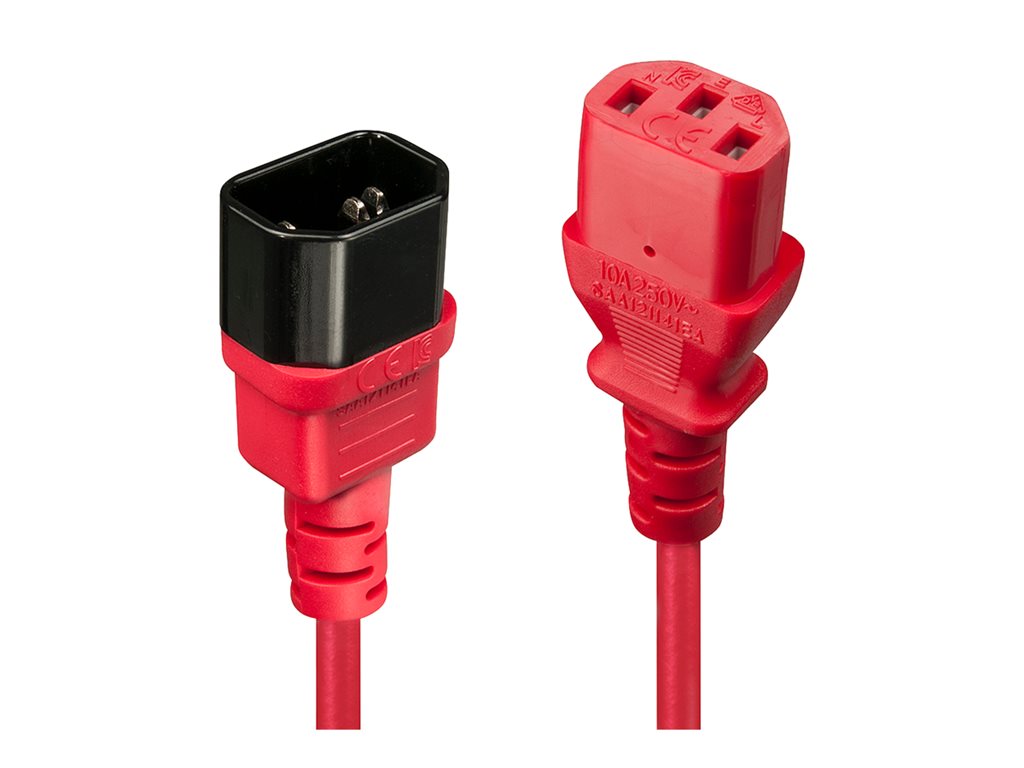 LINDY 2m IEC Extension Lead Red