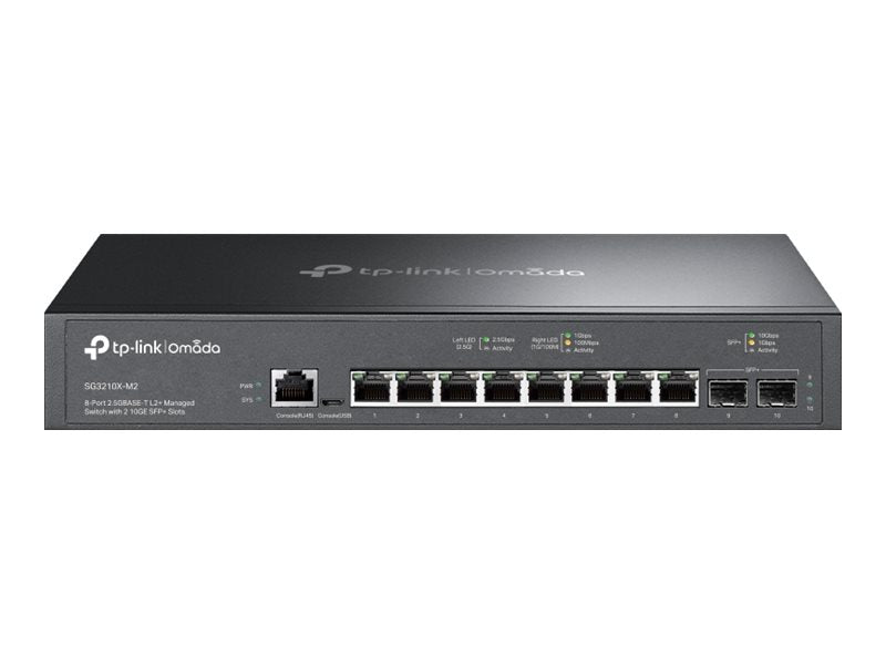 TP-LINK TP-LINK SG3210X-M2 Omada 8-Port 2.5GBASE-T L2+ managed Switch 8x 2.5G 2x 10G SFP+ 1x RJ45/Micro-USB Console Port