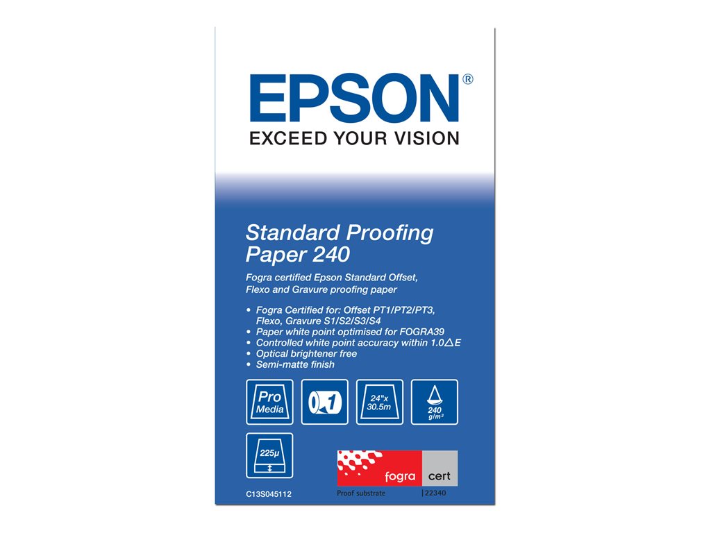 EPSON S045112 Standard proofing paper inkjet 240g/m2 610mm x 30.5m 1 roll 1-pack