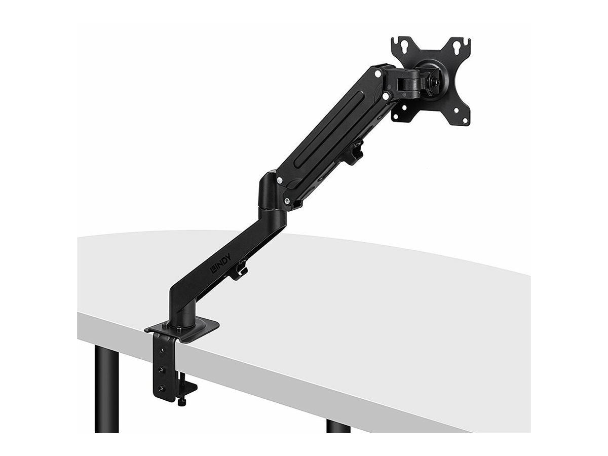 LINDY Single Mount Desktop Gas Spring Arm - Black