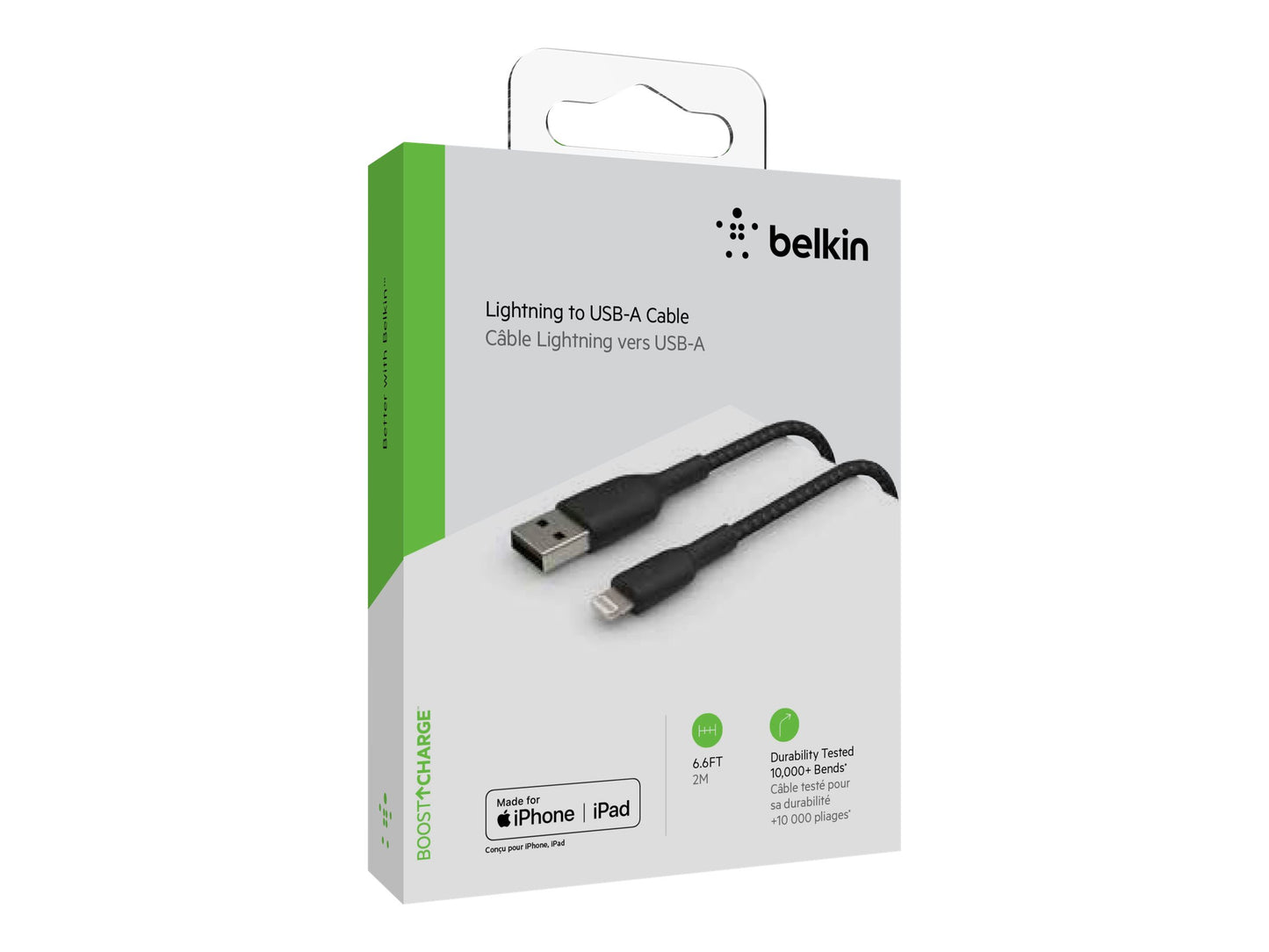 BELKIN BELKIN BOOST CHARGE USB-A to Lightning Cable Braided 2M Black