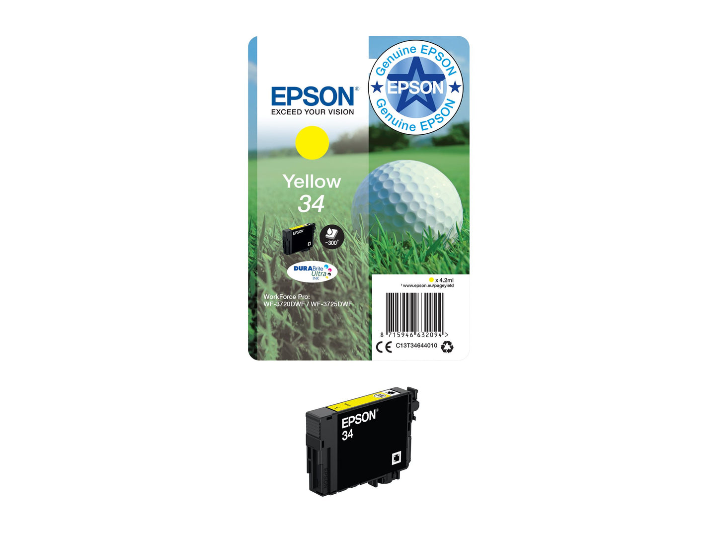 EPSON 2LB Singlepack Yellow 34 - DURABrite Ultra Ink