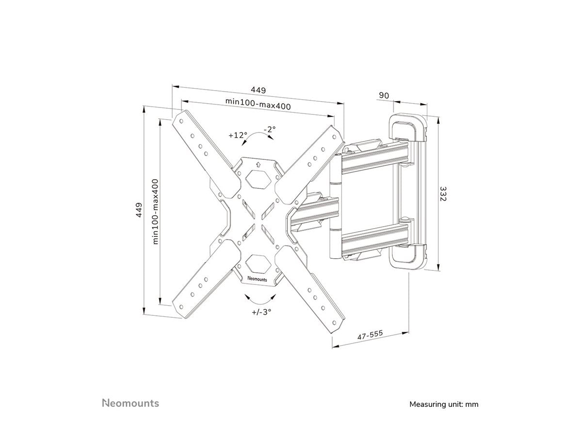 NEOMOUNTS WL40S-850BL14 Support pour écran mural 32-65p - orientable - installation rapide