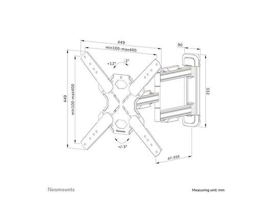 NEOMOUNTS WL40S-850BL14 Support pour écran mural 32-65p - orientable - installation rapide