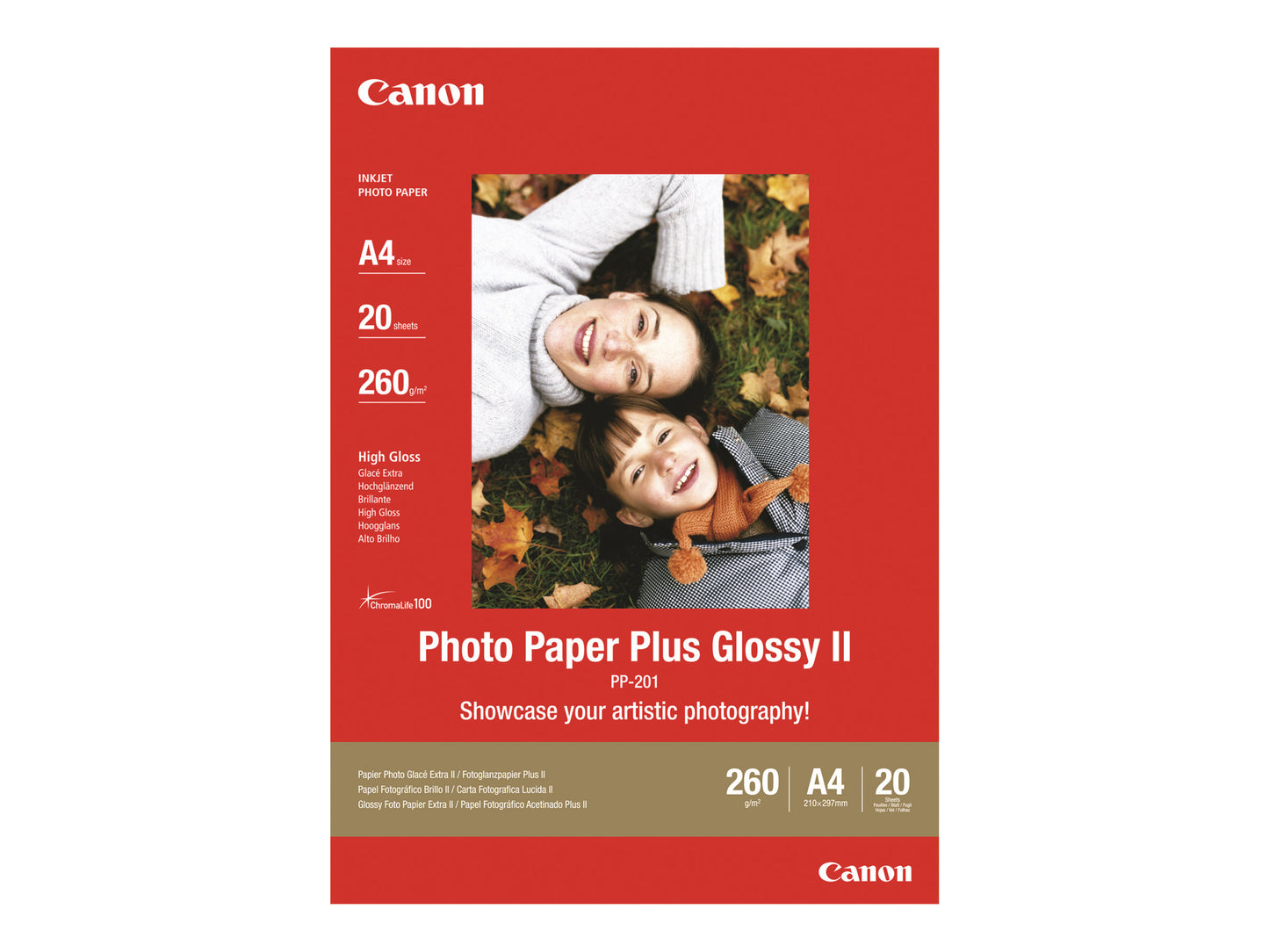 CANON PP-201 plus photo  papier 260g/m2 5x7 inch 20 feuilles pack de 1