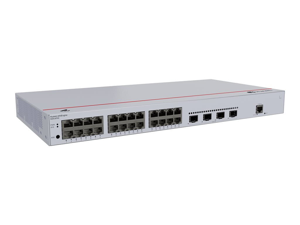 HUAWEI TECHNOLOGIES HUAWEI S220-24T4X 24x10/100/1000BASE-T ports 4x10GE SFP+ ports built-in AC power eKit