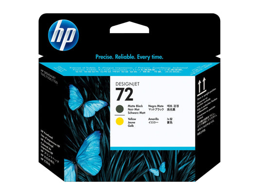 HP 72 original printhead C9384A matte black and yellow standard capacity 1-pack