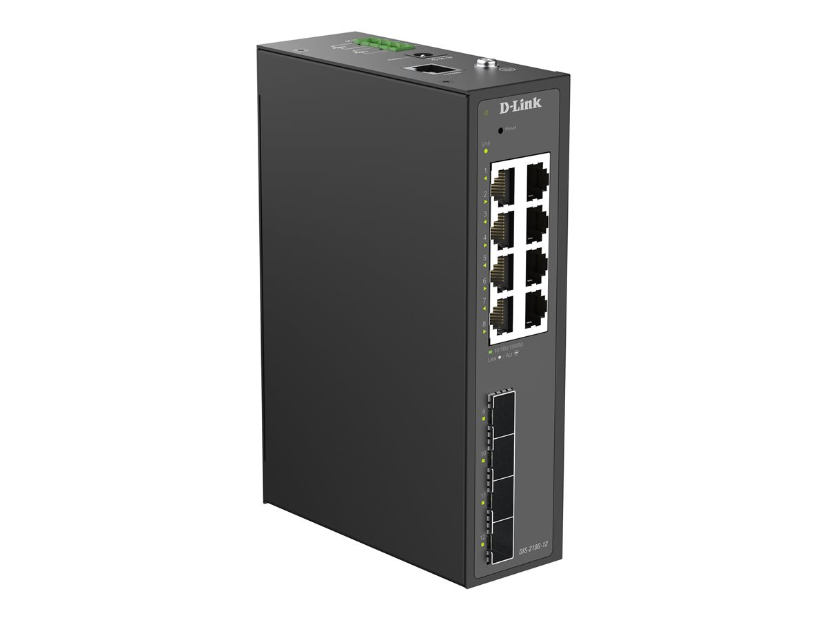 D-LINK Smart L2 Industriel 8 ports Gigabit & 4 ports SFP Gigabit Format Rail-DIN