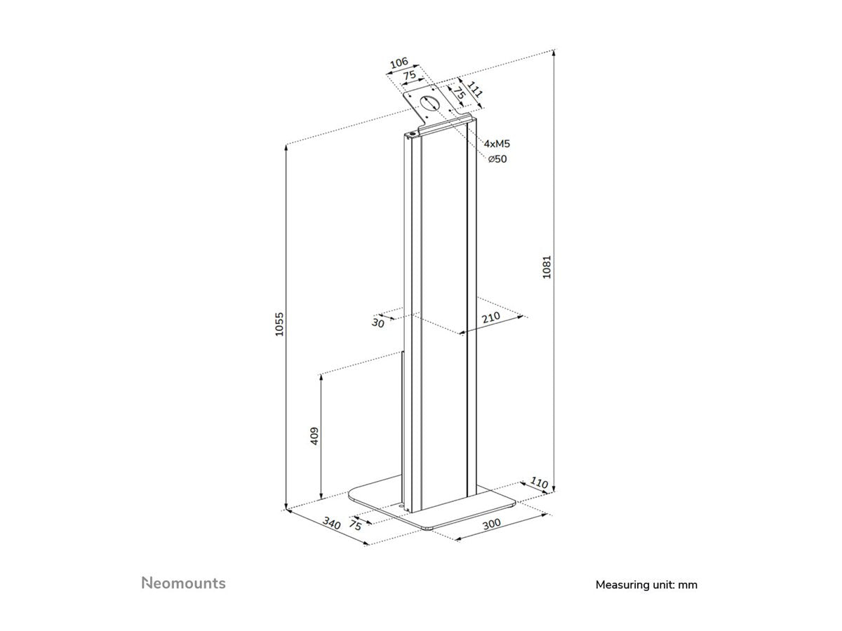 NEOMOUNTS Tablet floor stand max 3kg 6.6lbs lockable