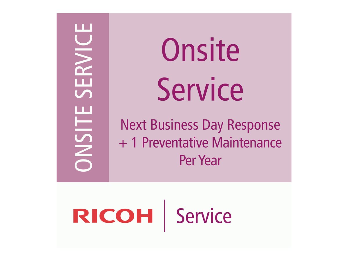 RICOH 1 Year Warranty Renewal: Onsite Service - Next Business Day Response +1 Preventative Maintenance Mid-Vol Production Scanners