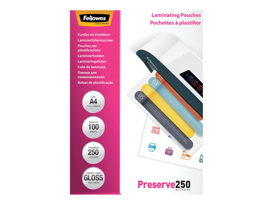 FELLOWES POCHETTES 125 MICRONS 54X86MM X 100