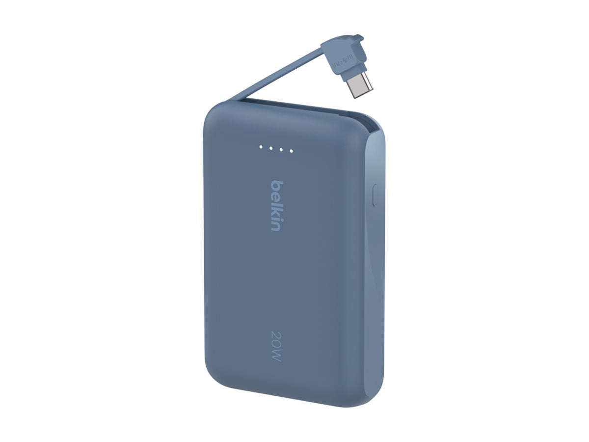 BELKIN 10k PD20w Integrated USB-C Cable Power Bank Blue