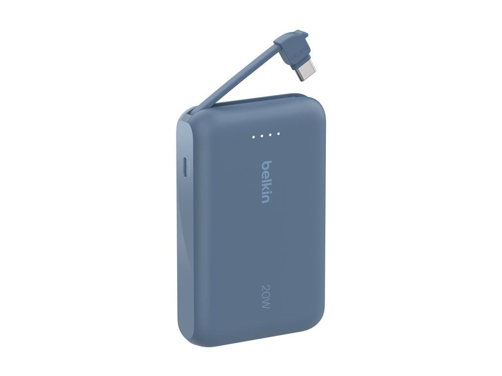 BELKIN 10k PD20w Integrated USB-C Cable Power Bank Blue
