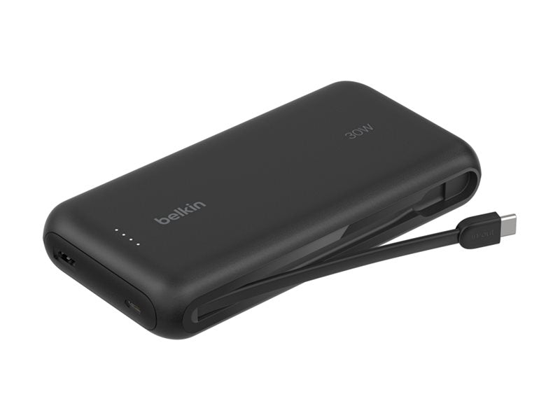 BELKIN 20k PD30w Integrated USB-C Cable Power Bank Black