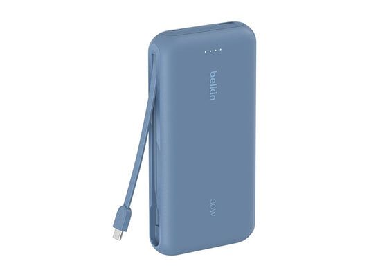 BELKIN 20k PD30w Integrated USB-C Cable Power Bank Blue