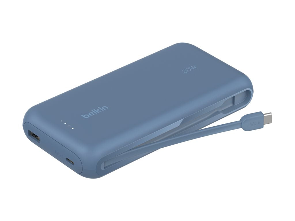 BELKIN 20k PD30w Integrated USB-C Cable Power Bank Blue