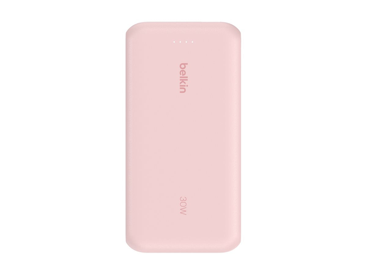 BELKIN 20k PD30w Integrated USB-C Cable Power Bank Pink