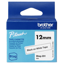 Charger l'image dans la galerie, BROTHER 12MM BTAG231 Ribbon Black on White