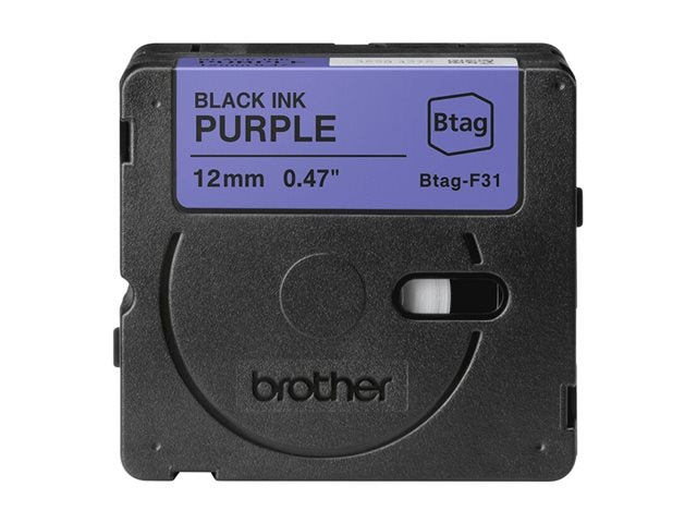 BROTHER 12MM Black on Purple BTAGF31 Ribbon