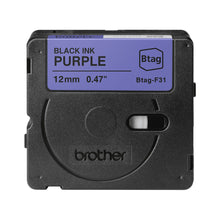 Charger l'image dans la galerie, BROTHER 12MM Black on Purple BTAGF31 Ribbon