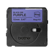 Charger l'image dans la galerie, BROTHER 12MM Black on Purple BTAGF31 Ribbon