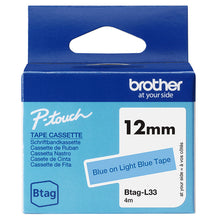 Charger l'image dans la galerie, BROTHER 12MM BTAGL33 Ribbon Blue on Light Blue