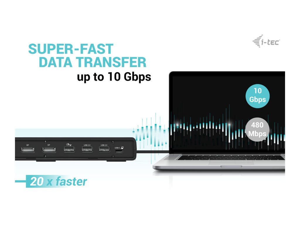 I-TEC USB-C Triple Display DS Gen2 2xDP 1xHDMI 1xGLAN 1xUSB 3.2 Gen2 2xUSB 3.2 Gen1 2xUSB-C Gen2 2xUSB 2.0 1xAudio/Mic PD100W