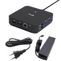 Charger l'image dans la galerie, I-TEC USB-C DS 2 x HDMI 1x DP 1x GLAN 1x USB-C 3.2 3x USB-A 3.2 2x USB 2.0 1x 3.5mm Audio/Mic 1x 100W USB-C Power Delivery + Charger