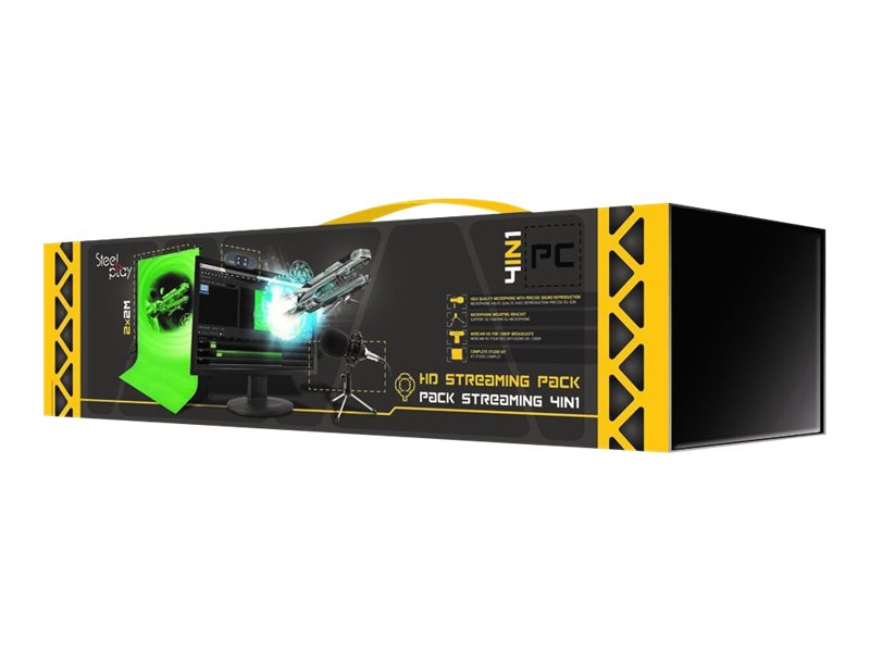 STEELPLAY Pro HD Streamers 4 en 1 Pack Micro+Wecam+Fond Vert+Trepieds x2