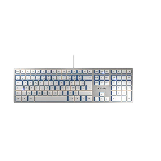 CHERRY KC 6000 SLIM Clavier 105+6 touches USB blanc/argent Layout FRANCAIS