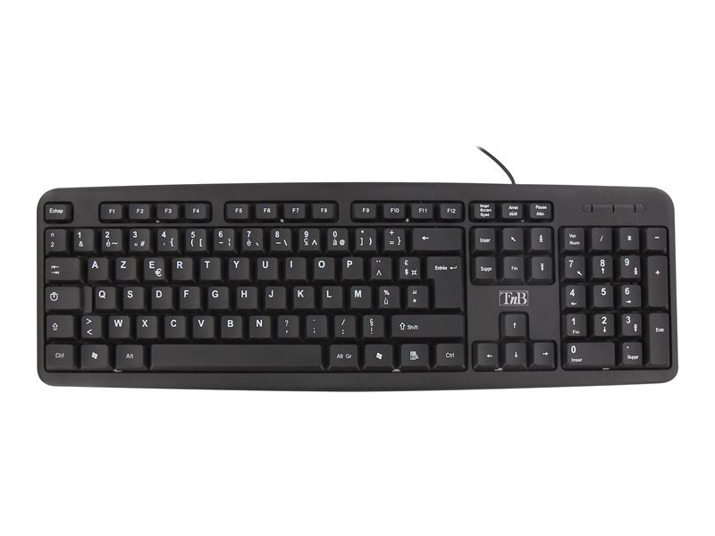 TNB Bridge Ultra Slim Wired Keyboard Azerty 105 Keys Long 120Cm Cable Coul. Black