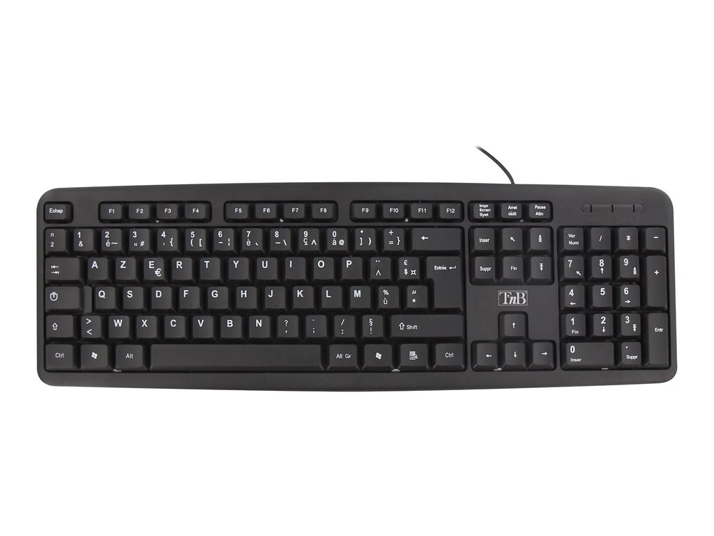 TNB Bridge Ultra Slim Wired Keyboard Azerty 105 Keys Long 120Cm Cable Coul. Black