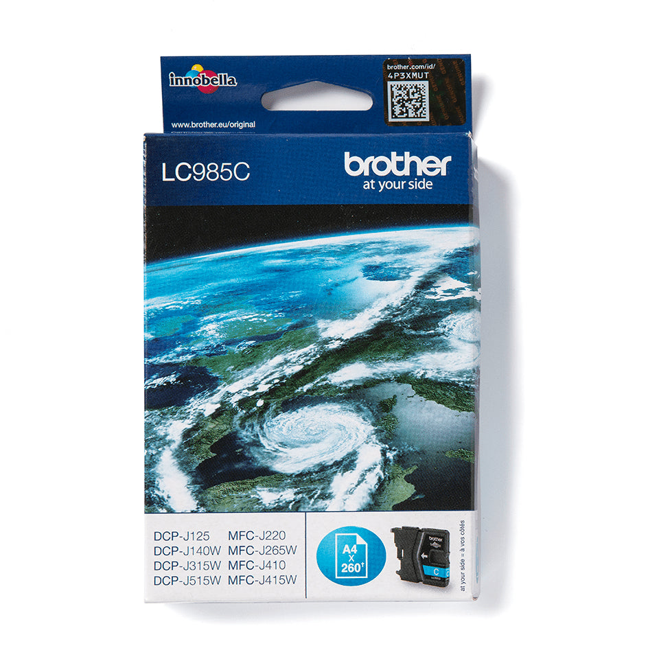 BROTHER LC-985 cartouche encre cyan capacité standard 260 pages 1-pack blister sans alarme