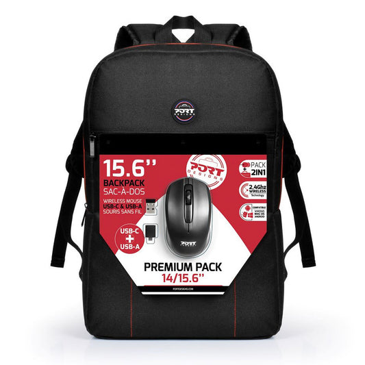 PORT DESIGNS Mouse and Keyboard 2in1 Robust and long-lasting keyboard Ergonomic and ambidextrous mouse Wireless 2.4Ghz USB-A/USB-C
