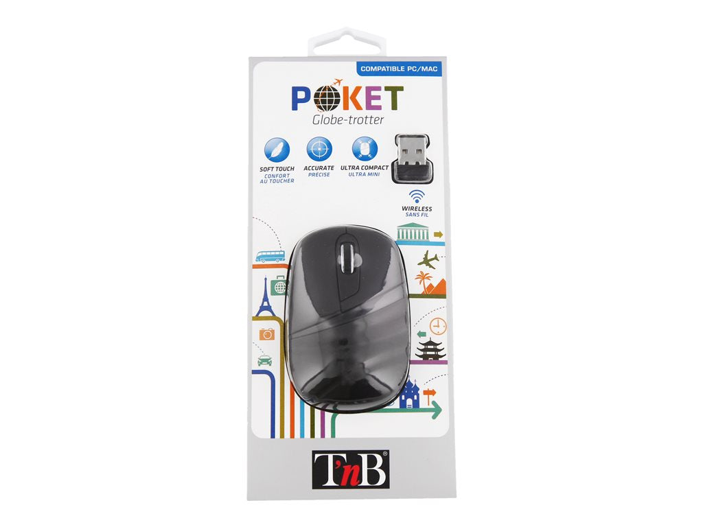 TNB POKET Ultra-Compact Wireless Mouse Goes Everywhere You Go Wireless Receiver Rf 2.4Ghz For An Increased Freedom Of Movement