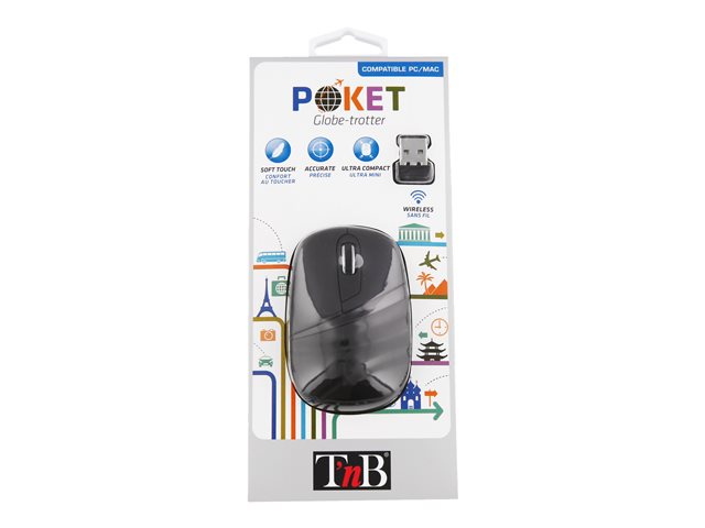 TNB POKET Ultra-Compact Wireless Mouse Goes Everywhere You Go Wireless Receiver Rf 2.4Ghz For An Increased Freedom Of Movement